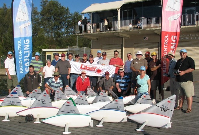 Competitors ready to do battle on the waters of Iron Cove - 2009 RC Laser Australian National Championship © Cliff Bromiley www.radiosail.com.au http://www.radiosail.com.au